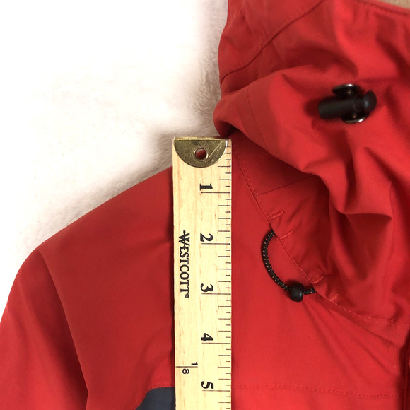 LOWE ALPINE Triple Point Ceramic Jacket Men's Sz M Red Hooded‎ Coat Outdoor Hike - Picture 10 of 16